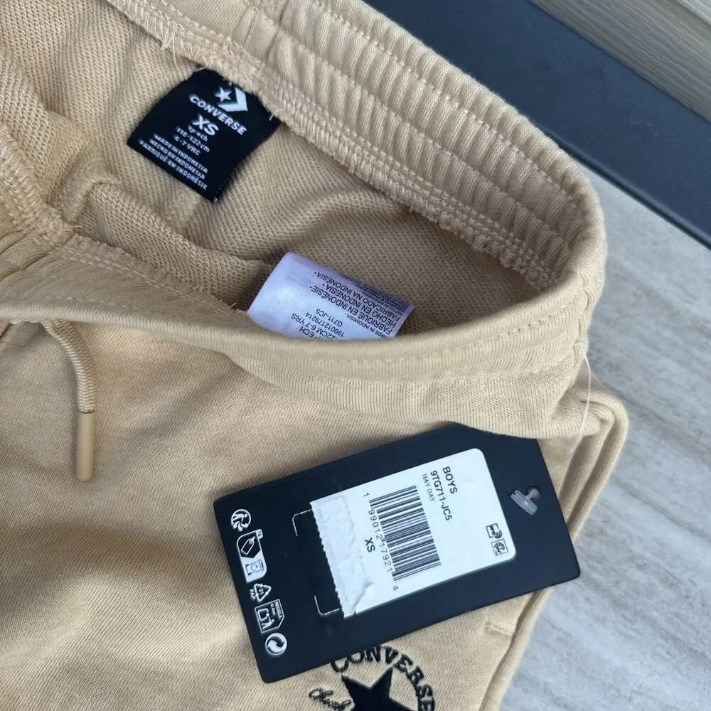 NWT Converse All Star Chuck Taylor Athletic Pants Brown Joggers Boys XS 6-7